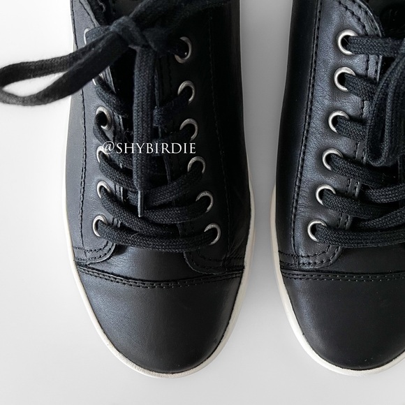 NEW Josef Seibel Black Leather Sneakers with White And Rubber Soles, Sz 38 - Picture 10 of 11